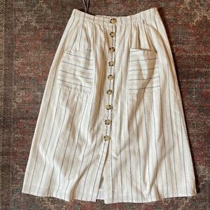 Cream Striped Skirt